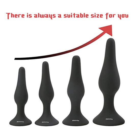 Hisionlee Medical Silicone Sensuality Black Anal Butt Plugs