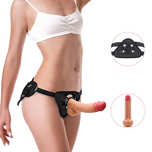 Vibrating Strap-On Wearable Sex Harness with Realistic Silicone Dildo