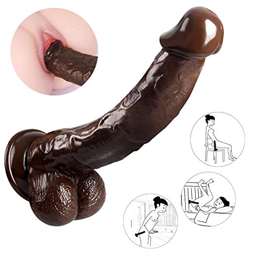 Xocity – 11 Inch Brown Big Cock for Women Masturbate