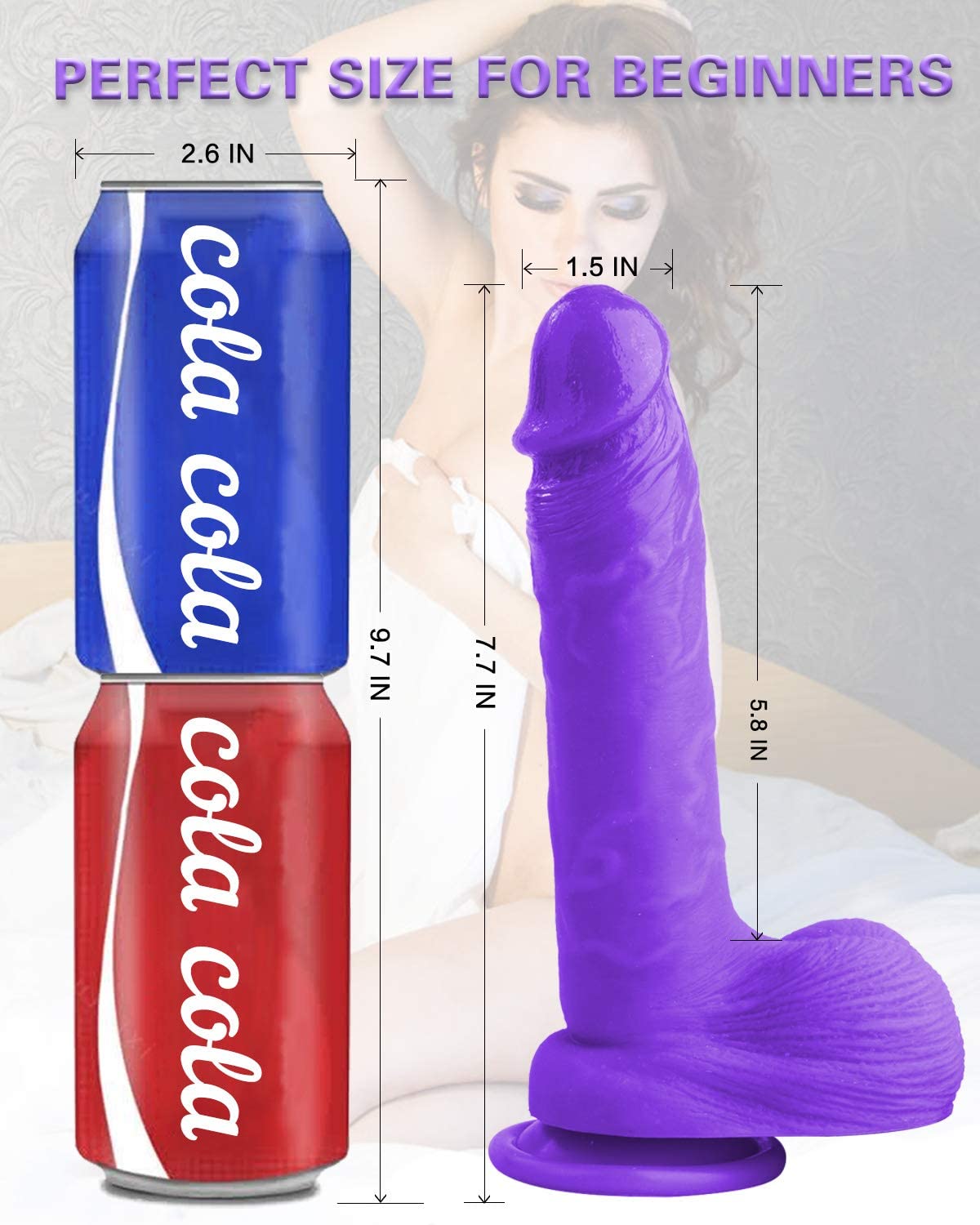 Acvioo 7.7 Inch Realistic Silicone Dildo for Beginners