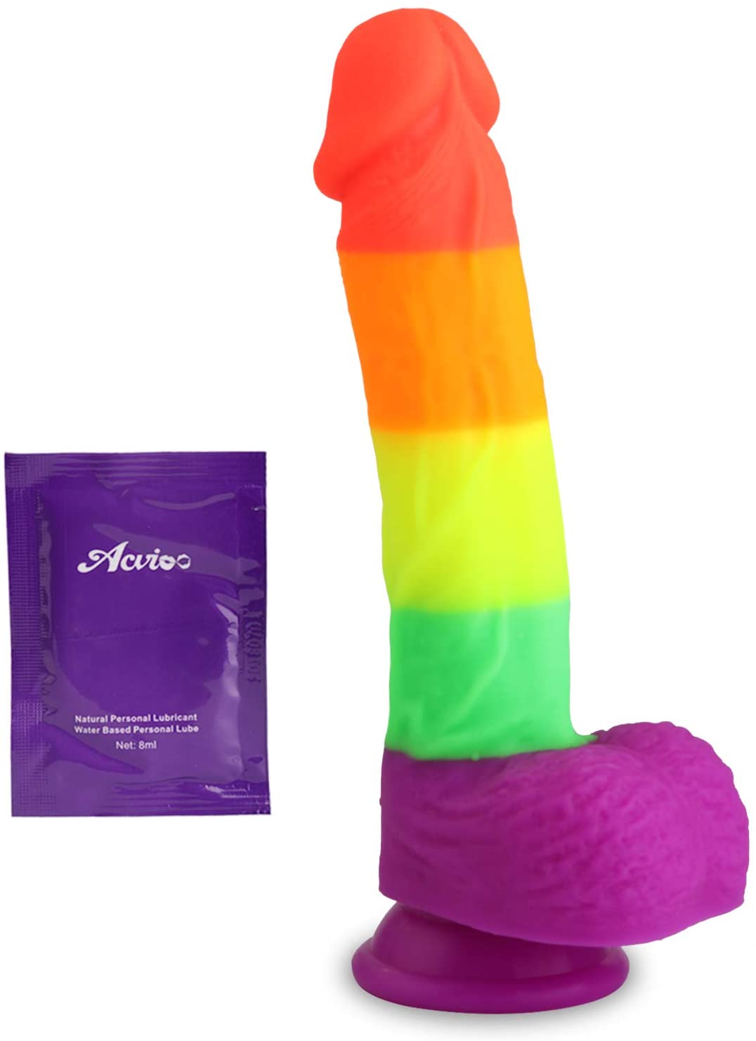 Acvioo 8.1 Inch Realistic Silicone Dildo for Beginners