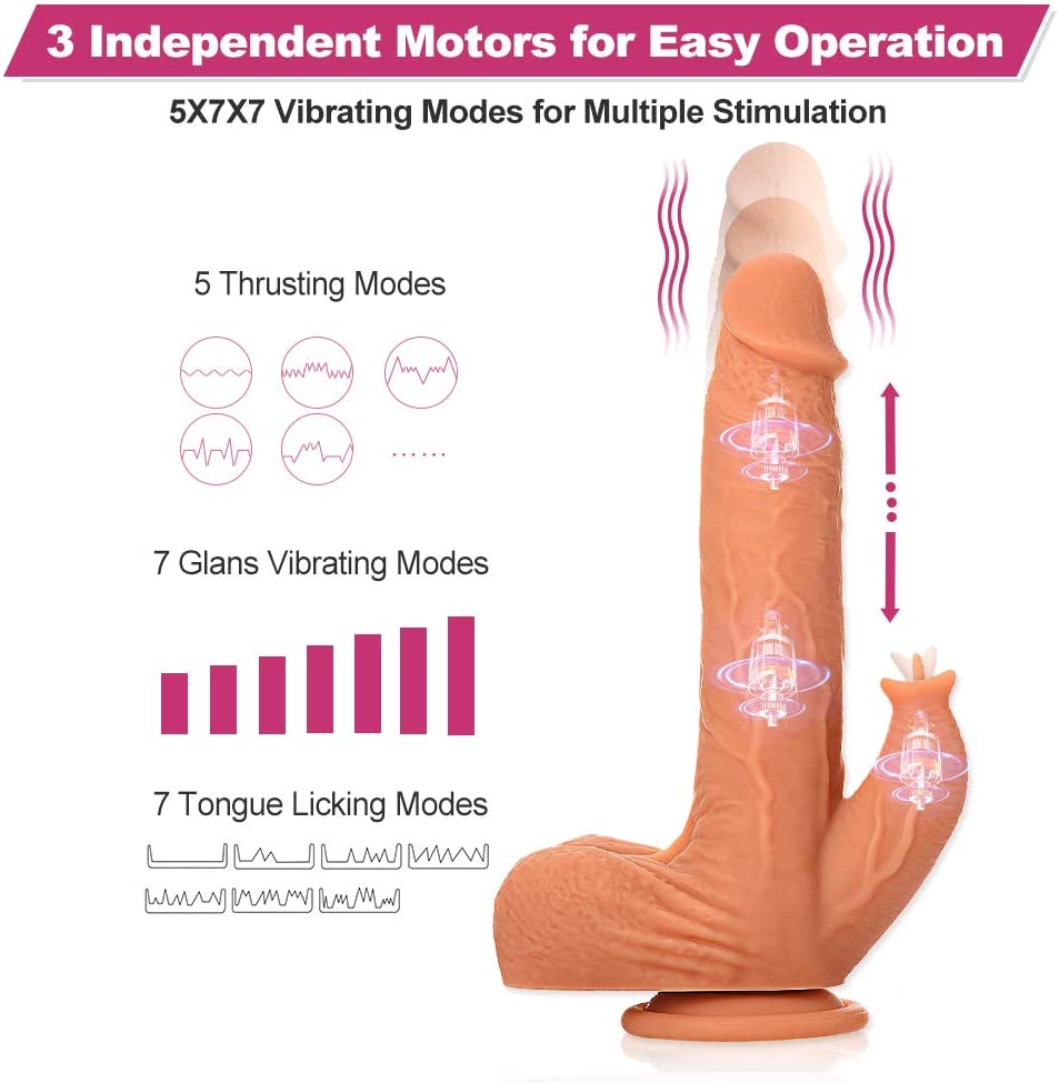 UTIMI 9.8 Inch Realistic Vibrating Dildo Thrusting Sex Toy for Women