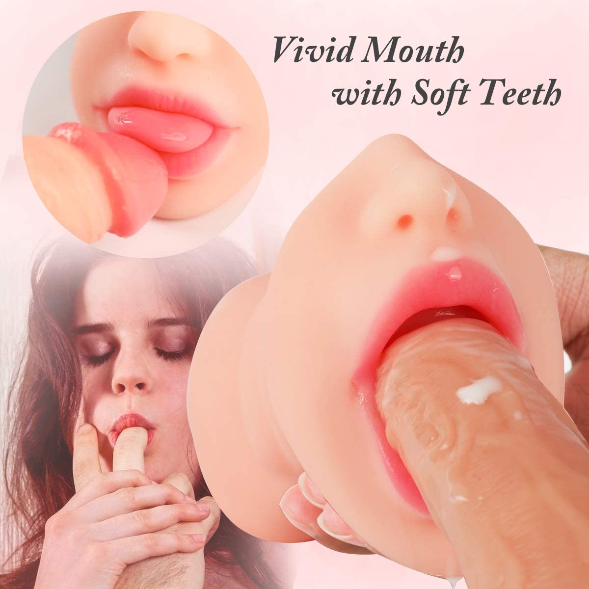 ZEMALIA 3 in 1 Pocket Pussy with Realistic Mouth Textured Vagina