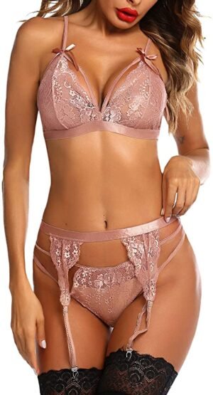 Avidlove - Women Lingerie Set Lace Teddy Strap