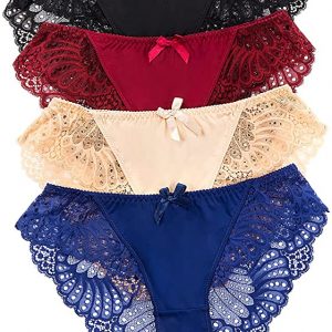 Cauniss – Hipster Panties Sexy Lace Briefs for Women (4 Pack)