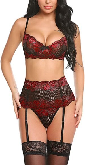 Women Lingerie Set with Garter Belts